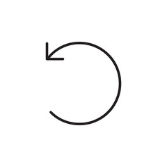 Undo outline icon vector. Undo outline sign outline on white background. Flat style for graphic design, logo, Web, UI, mobile app, EPS10