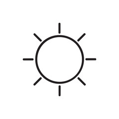 Sun outline icon vector. Sun outline sign outline on white background. Flat style for graphic design, logo, Web, UI, mobile app, EPS10