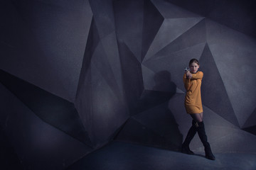 Woman in retro style sci-Fi movie
