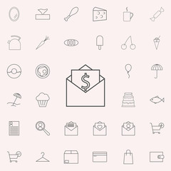 money in an envelope icon. web icons universal set for web and mobile