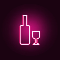 a bottle of wine with a glass icon. web icons universal set for web and mobile