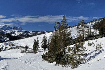 Fototapeta na wymiar Italy. Winter in the Dolomites.