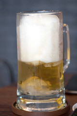 Full glass of freshly beer