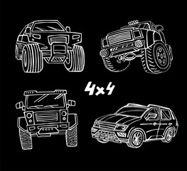Off Road Hand Drawn cars © Double Brain