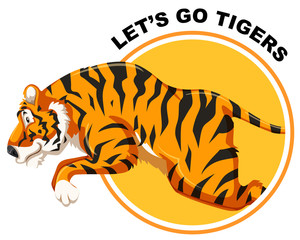 Tiger on sticker template