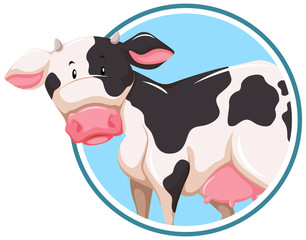 A cow on sticker template