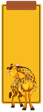 A giraffe on blank template