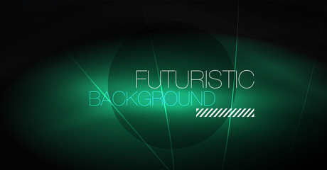 Digital technology abstract background - neon geometric design. Abstract glowing lines. Colorful techno background. Futuristic shape.