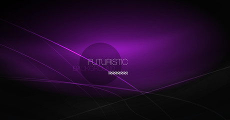 Digital technology abstract background - neon geometric design. Abstract glowing lines. Colorful techno background. Futuristic shape.