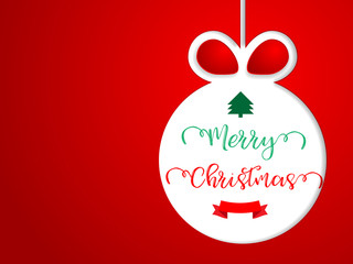 merry christmas with red background