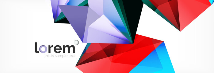 Vector colorful geometric triangle background, crystal banner design