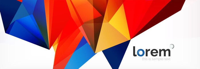 Fototapeta premium Vector colorful geometric triangle background, crystal banner design