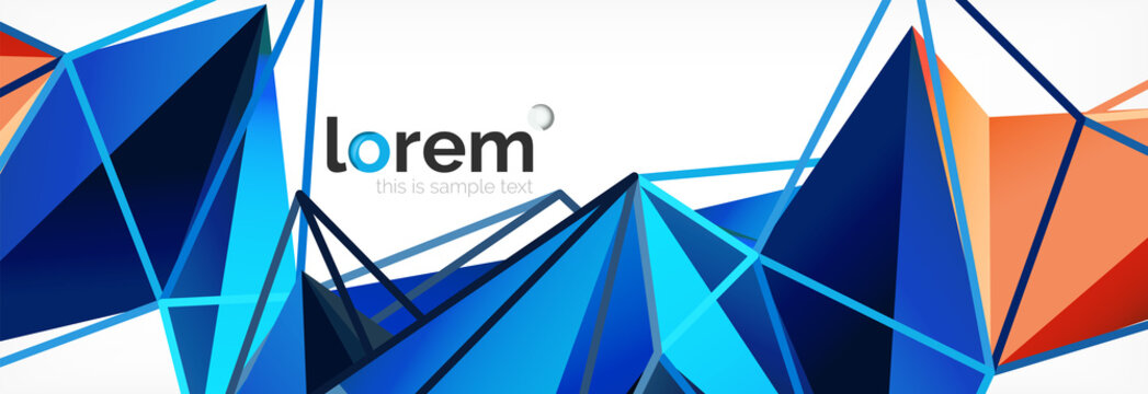 Vector colorful geometric triangle background, crystal banner design