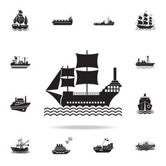 sailing cruiser icon. Detailed set of ship icons. Premium graphic design. One of the collection icons for websites, web design, mobile app