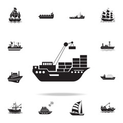 cargo Ship icon. Detailed set of ship icons. Premium graphic design. One of the collection icons for websites, web design, mobile app