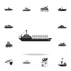 ship carrying cars icon. Detailed set of ship icons. Premium graphic design. One of the collection icons for websites, web design, mobile app