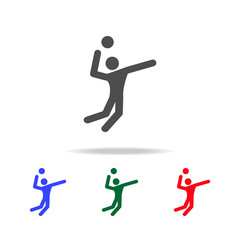 Volleyball player  icons. Elements of sport element in multi colored icons. Premium quality graphic design icon. Simple icon for websites, web design, mobile app, info graphics