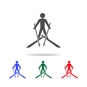 Skiing  icons. Elements of sport element in multi colored icons. Premium quality graphic design icon. Simple icon for websites, web design, mobile app, info graphics