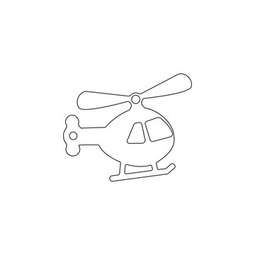 small helicopter toy icon. Toy element icon. Premium quality graphic design icon. Baby Signs, outline symbols collection icon for websites, web design, mobile app on white background