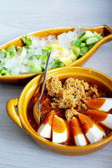 Catfish paste With fresh vegetables in Thailand