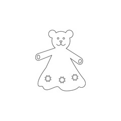 Toy bear in dress icon. Toy element icon. Premium quality graphic design icon. Baby Signs, outline symbols collection icon for websites, web design, mobile app on white background