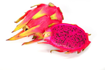 Dragon fruit on white background