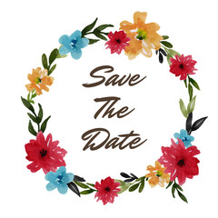 watercolor floral flower wreath design