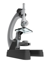 Microscope 3d illustration isolated on the white background