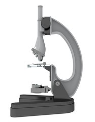 Microscope 3d illustration isolated on the white background