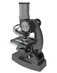 Microscope 3d illustration isolated on the white background