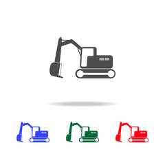 Crawler excavator  icons. Elements of transport element in multi colored icons. Premium quality graphic design icon. Simple icon for websites, web design