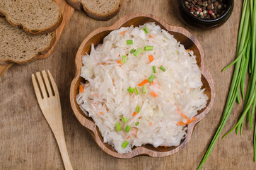 Traditional sauerkraut with carrots