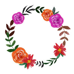 watercolor floral flower wreath design