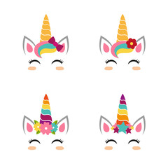 Unicorn faces collection