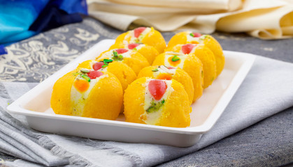 Indian Delicious Bengali Sweet Food Also Know as Bangla Sweet or Bengali Dessert Made From Syrup, Cream, Milk, Khoya or Flavour