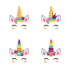 Unicorn faces collection