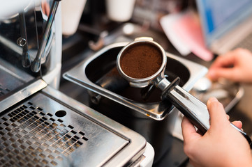 black coffee lover on coffee maker