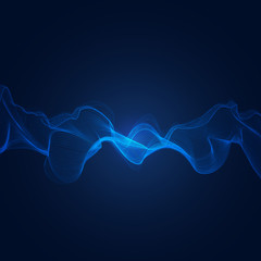 abstract blue digital frequency equalizer, sound wave pattern element