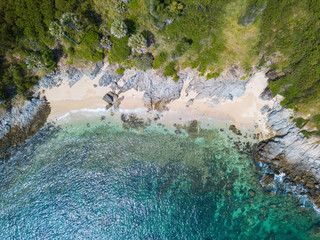 Aerial view of Promthep cape famous landmark of Phuket