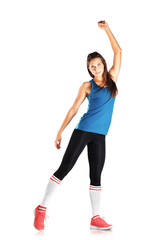 girl runner stretching