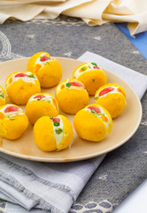 Indian Delicious Bengali Sweet Food Also Know as Bangla Sweet or Bengali Dessert Made From Syrup, Cream, Milk, Khoya or Flavour