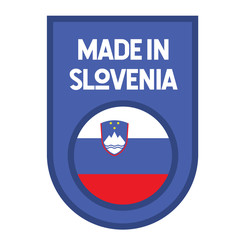 Made in Slovenia label on white