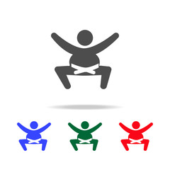 Sumo wrestler  icons. Elements of sport element in multi colored icons. Premium quality graphic design icon. Simple icon for websites, web design, mobile app, info graphics
