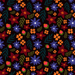 Fototapeta na wymiar colorful floral flower seamless pattern design