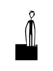 mischpult dj party feiern club disko musik platte auflegen schwarzer alien mann lange arme beine gruselig wald nacht horror halloween fliehen jagen wegrennen angst figur umriss clipart