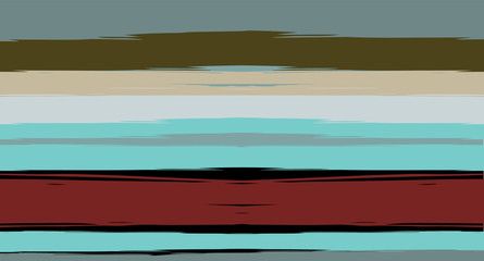 Obraz premium Brown, Gray, Green Vector Seamless Summer Pattern Narrow Sailor Stripes. Trendy Textured Horizontal Hipster Lines, Paintbrush Male Fabric Design. Vector Watercolor Seamless Stripes Track Background.