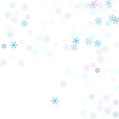 Falling down snow confetti, snowflake vector border. Festive winter, Christmas, New Year sale background. Cold weather, winter storm, scatter texture. Hipster snowfall falling snowflakes cool confetti