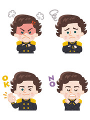 海兵服の外国人男性　バリエーション