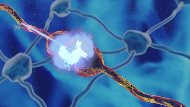 synapse concept degenerative disease neurological disease Alzheimer's, dementia, cognitive process concept synapse deconstructing exploding  3D rendering