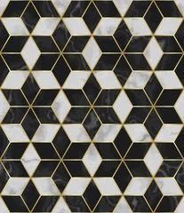 Gardinen Luxury Marble Mosaic Star Tile Seamless Pattern © kronalux